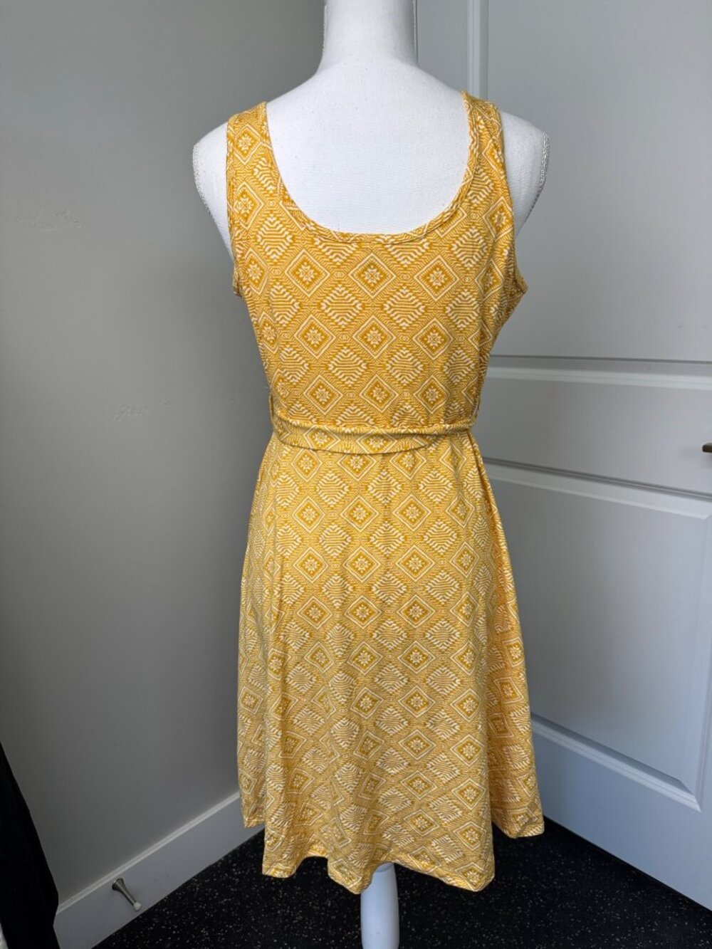 Allthreads Rio Yellow Womens L Diamond Pattern Sleeveless Beach Casual Dress - Picture 8 of 12